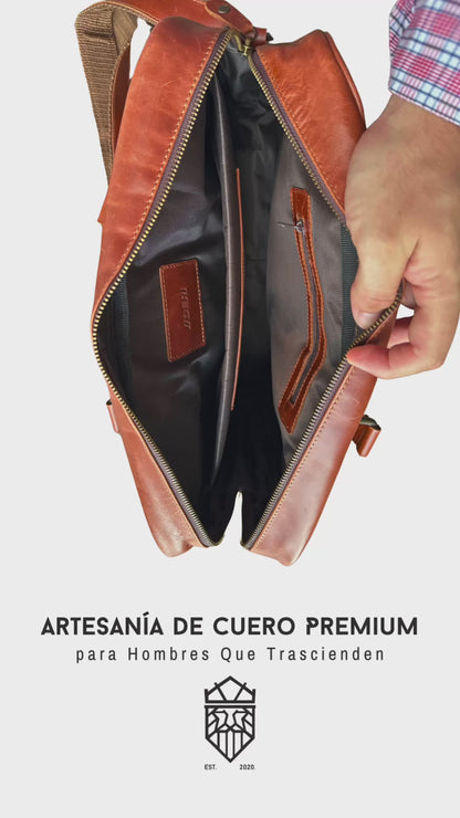 Maletín De Piel Para Hombre Color Caramel